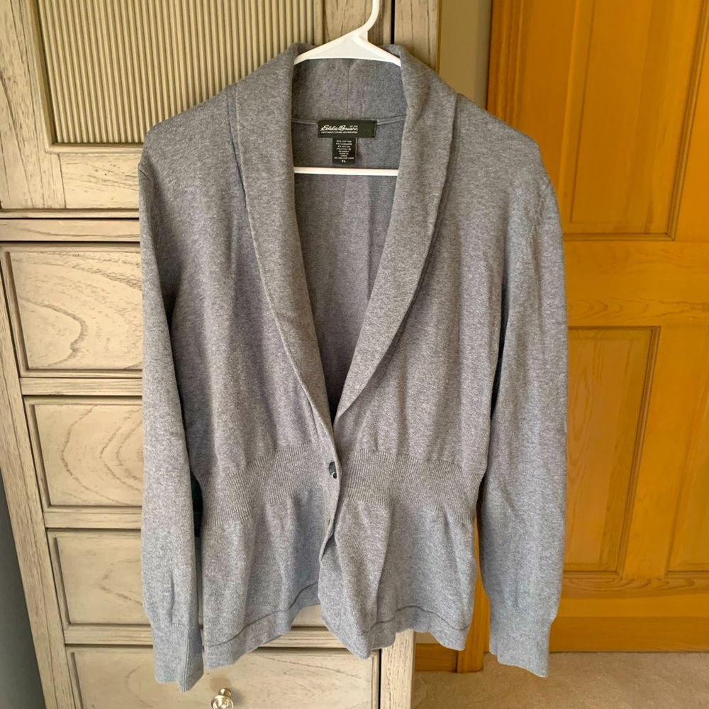 Gray Cinched Cardigan